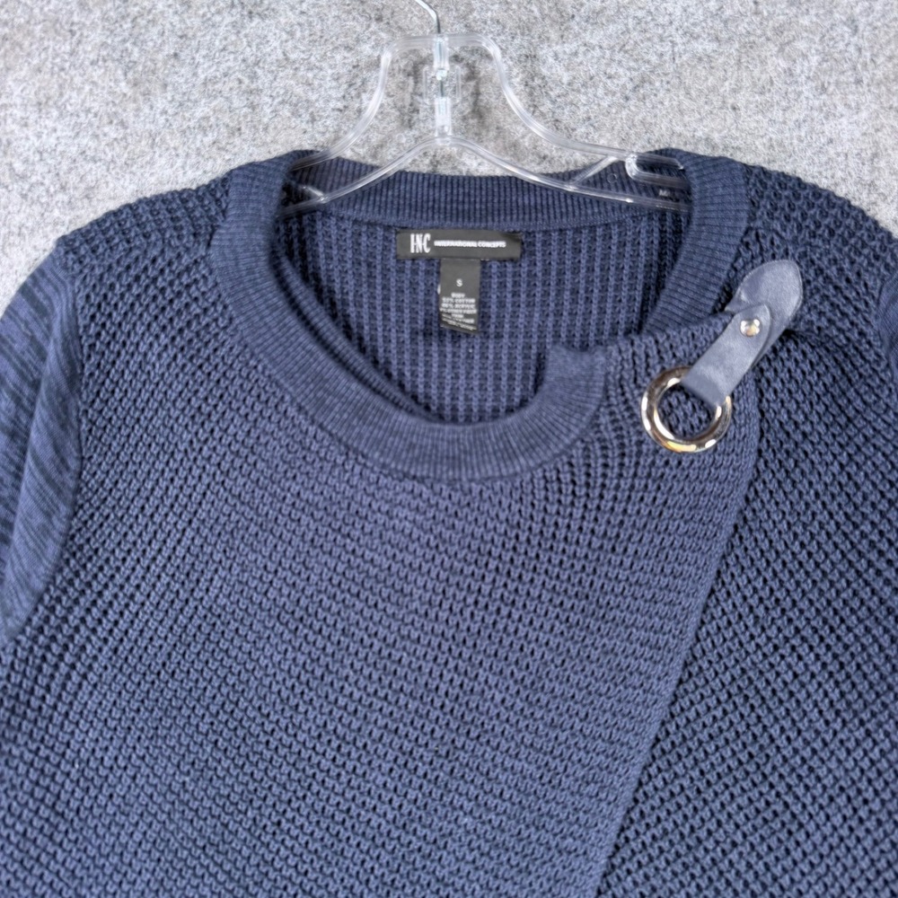 INC International Concepts Womens S Navy Wrap Front Sweater Buckle Ring - Picture 5 of 8